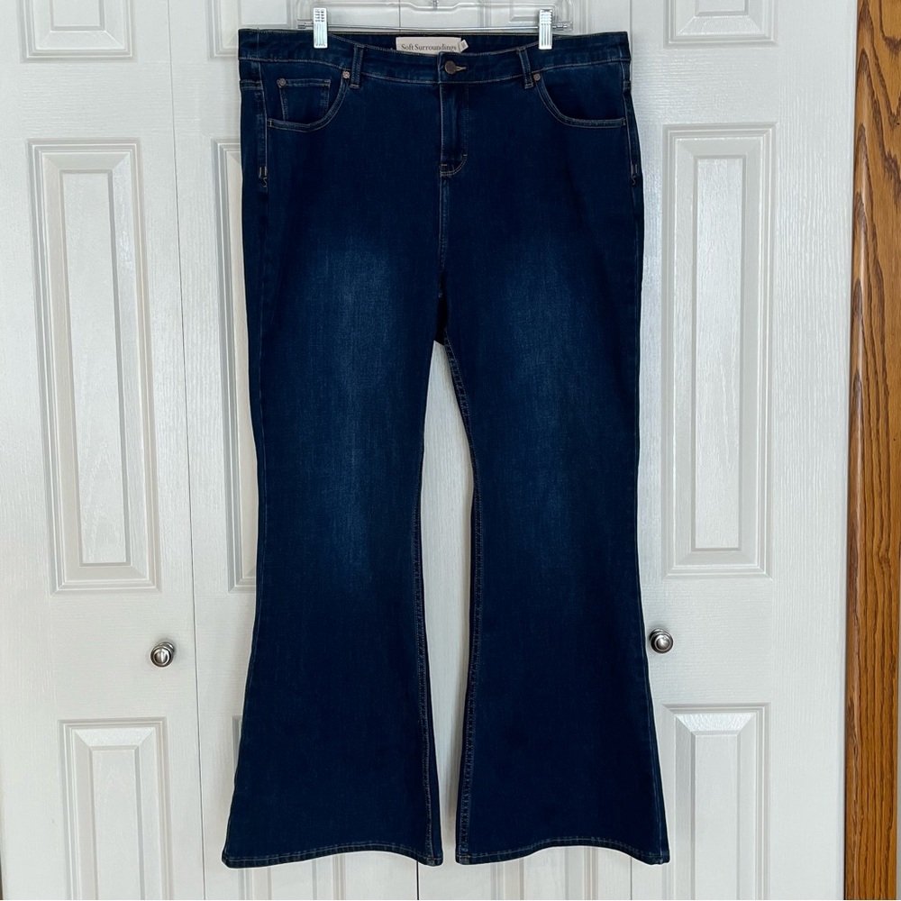 Soft Surroundings Dark Wash Flare/Bootcut Jeans Size 18W.